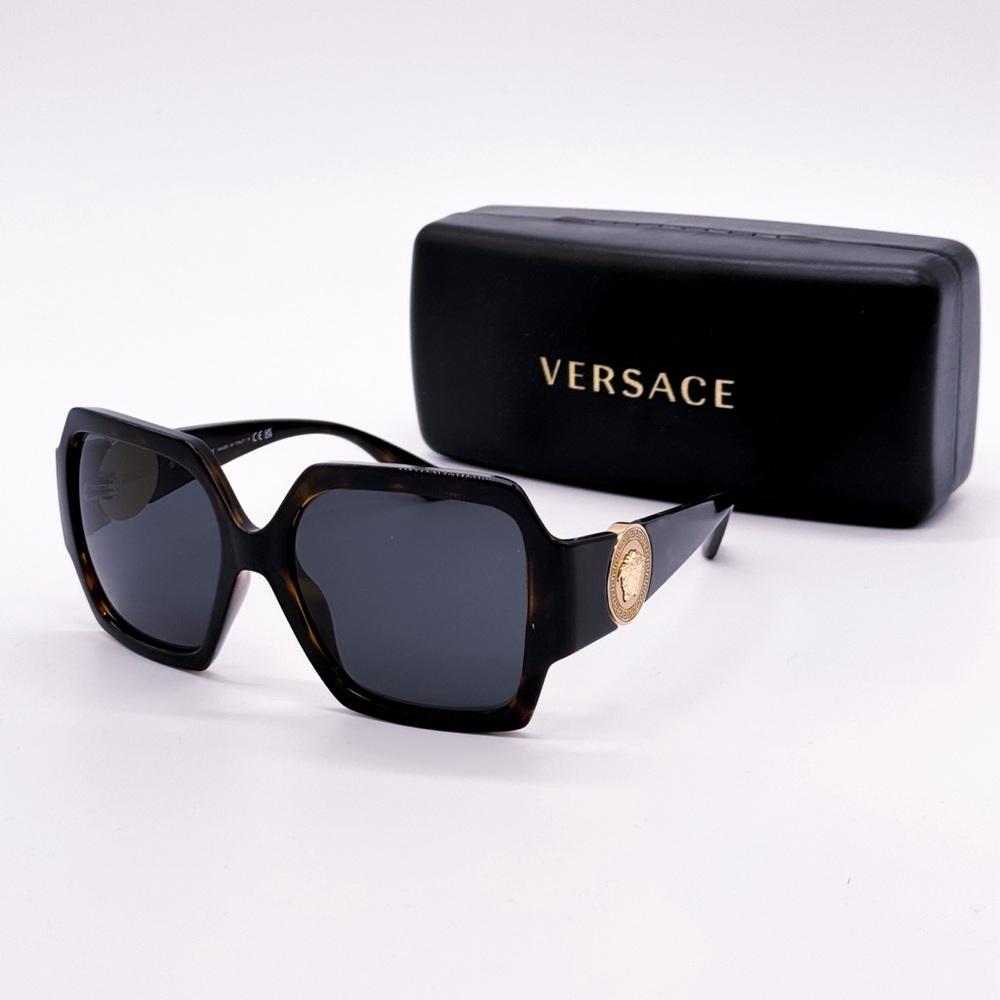 NEW VERSACE VE4453 108/87 SQUARE HAVANA WOMEN SUNGLASSES VERSACE MOD 4453 - Picture 2 of 10